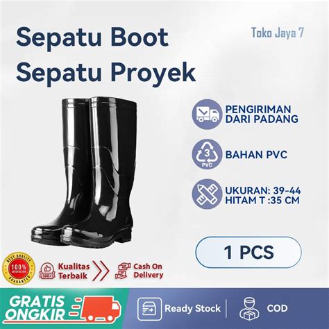 Jual Sepatu Boots Hitam Jeep Sepatu Boots Kerja Proyek Pvc Murah