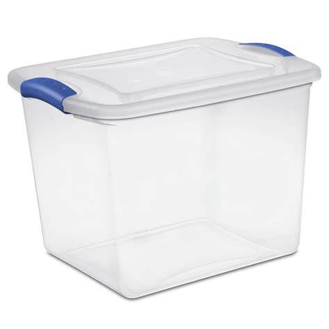 Sterilite 27 Quart Stadium Blue Latch Box Locking Storage Bins With