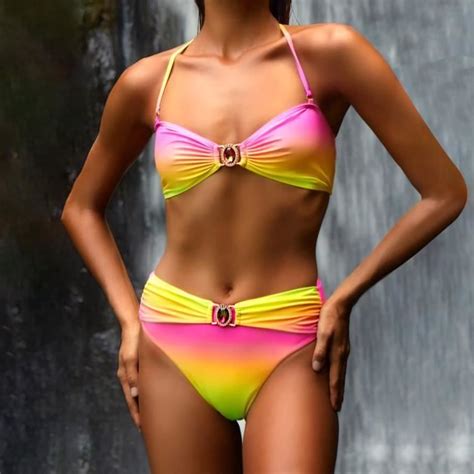 Maillot De Bain Deux Pi Ces Sexy En Bikini Fendu Pour Femme Avec