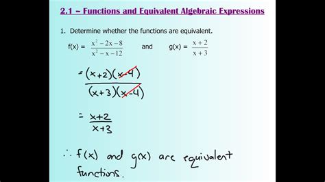 Equivalent Algebraic Expressions Definition