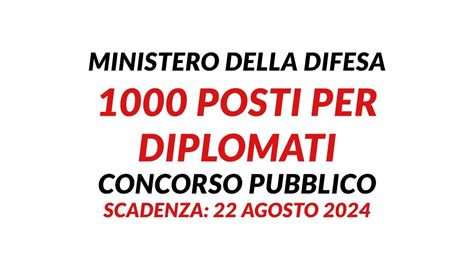 Posti Per Diplomati Concorso Pubblico Ministero Della Difesa