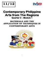 Cpar Q Module Pdf Contemporary Philippine Arts From The