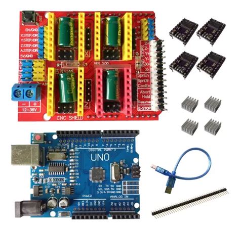 Kit Shield Cnc V3 Arduino Uno Drivers Drv8825 Paq Cnc Router Envío Gratis