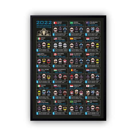 Formula 1 2022 PODIUM Season Calendar F1 Wall Poster - Kaiteez