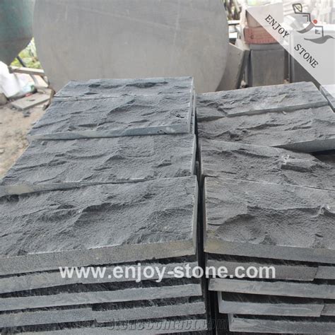 Black Basalt Hainan Black Basalt Natural Split Mushroomed From China