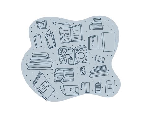 Conjunto De Libros En Estilo Doodle Ilustración Vectorial Vector Premium