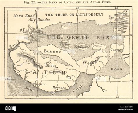 The Rann Of Catch And The Allah Bund Gujarat Kutch Sketch Map 1886