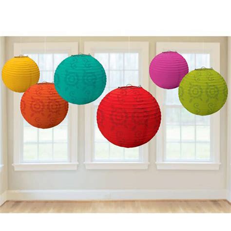 Mexican Fiesta Paper Lanterns Pk 6 Discount Party Warehouse