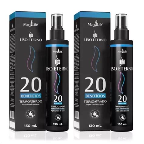 2 Finalizador Liso Eterno 20 Benefícios Mary Life 130ml Parcelamento