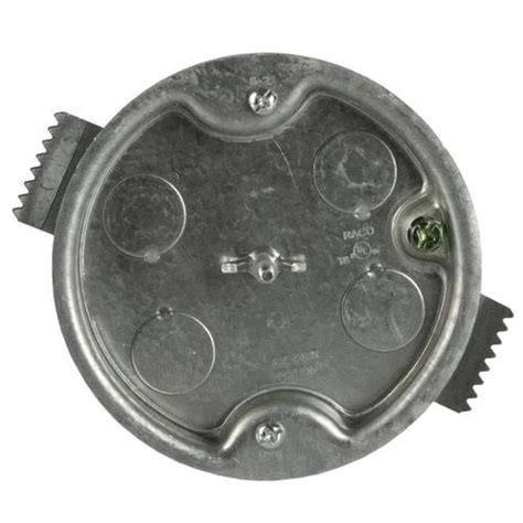 Raco 1 Gang Gray Steel Old Work Shallow Round Ceiling Electrical Box In