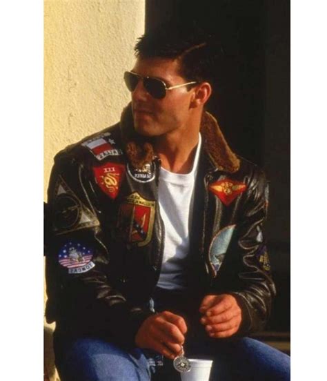 Maverick Tom Cruise Top Gun Leather Jacket with Patches - Jackets Masters