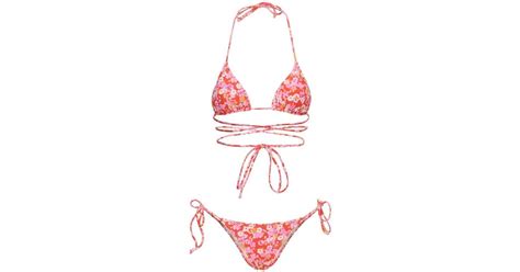 ROTATE BIRGER CHRISTENSEN Reina Olga Miami Triangle Bikini In Red Lyst