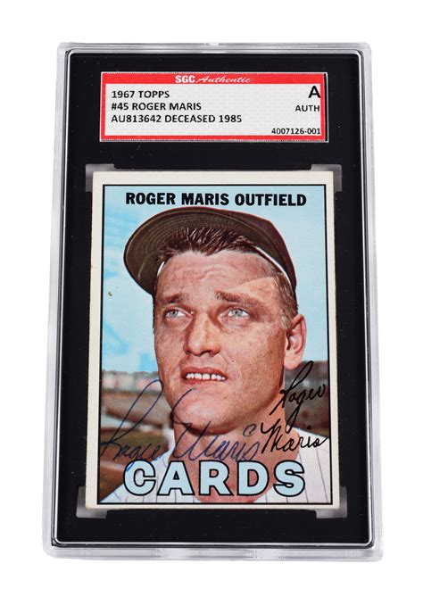 Lot Detail Topps Roger Maris Signed Card