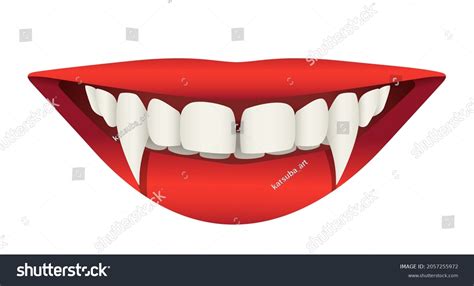 Smile Vampire Vampire Fangs Vector Realistic Stock Vector (Royalty Free ...