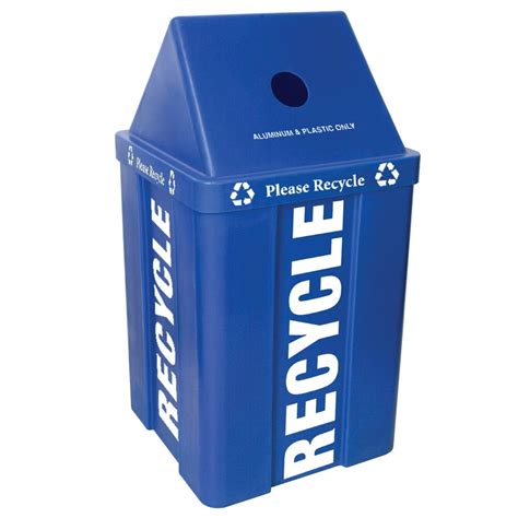 Irp 48 Gallon Blue Stackable Recycling Bin With V Shaped Lid