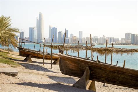 Abu Dhabi skyline, UAE stock photo. Image of emirates - 136914750