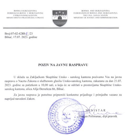 Poziv Na Javnu Raspravu VLADA USK