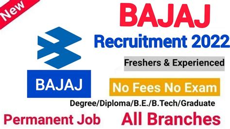 Bajaj Company Job Vacancy Private Company Job Vacancy Youtube