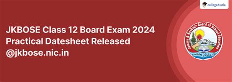 Jkbose Class 12 Board Exam 2024 Practical Datesheet Released Jkbose