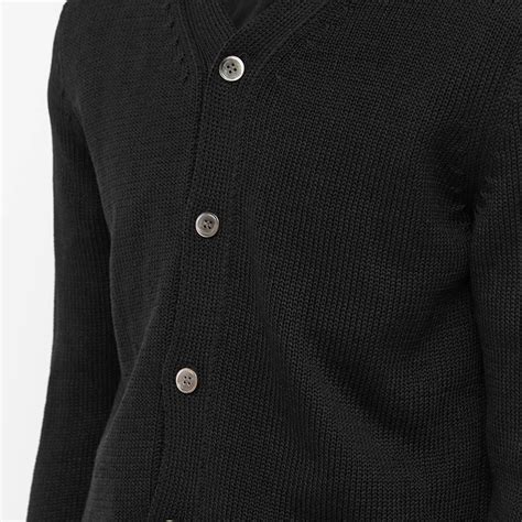 Comme Des Gar Ons Black Panelled Reversible Cardigan Black End