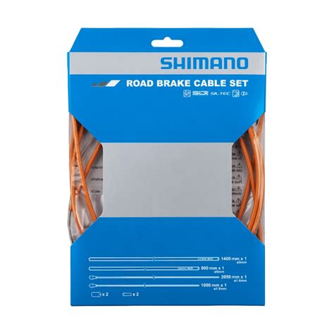 Juego De Carcasa Y Cable De Freno Shimano Road Ptfe 1 6mm Naranja