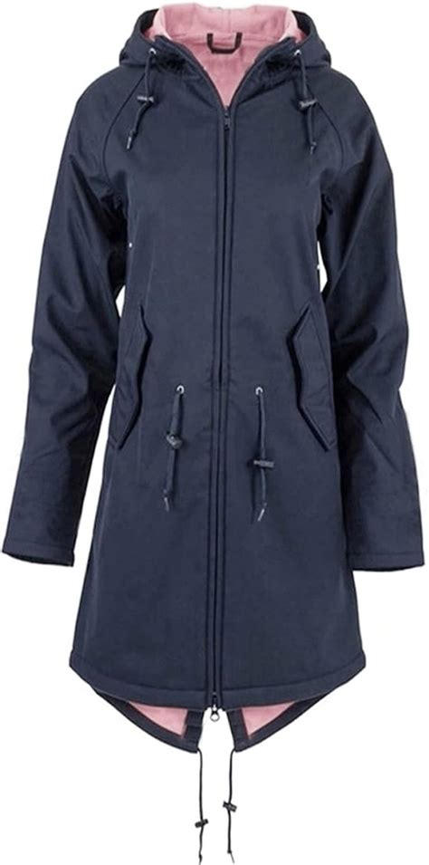 Hhyyq Damen Solide Regenjacke Outdoor Mit Kapuze Wasserdicht Regenparka