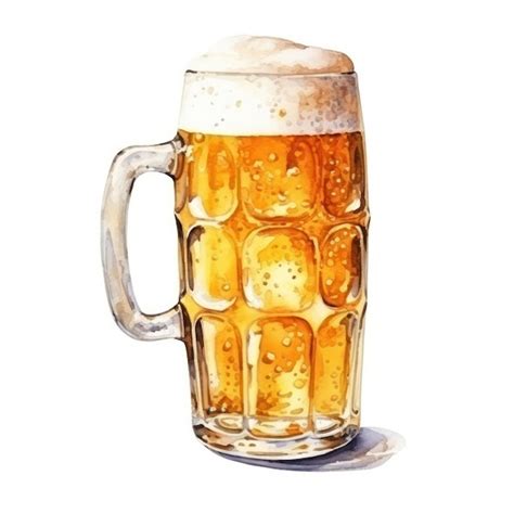 Premium Photo Watercolor Beer Glass Isolated Illustration AI GenerativexA