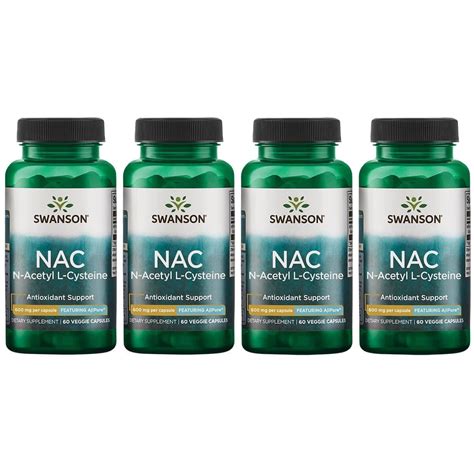 Swanson Nac N Acetyl L Cysteine Featuring Ajipure 600 Mg 60 Veg Caps