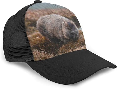 Popluck Baseball Cap Tasmanian Wombat Adjustable Curved Brim Mesh