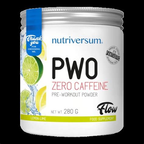 PWO Zero Caffeine 280g FLOW Nutriversum Citrom Lime EMAG Hu