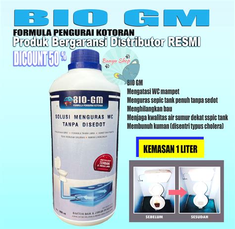 1 LITER OBAT PENGURAS SEPIC TANK PENUH WC MAMPET BAU TERBAIK BIO GM