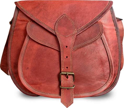 Rustic Town 11 Inch Small Brown Leather Crossbody Satchel