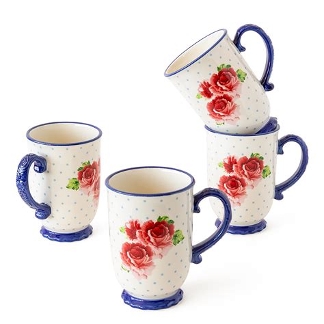 The Pioneer Woman Heritage Floral 4 Piece Mug Set 18 Fl Oz