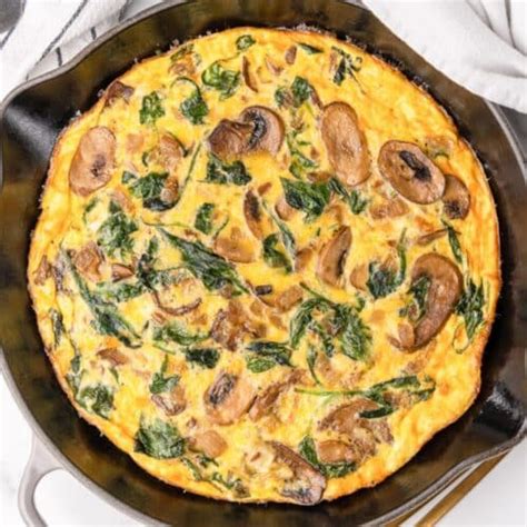 Spinach Mushroom Frittata Oh My Veggies