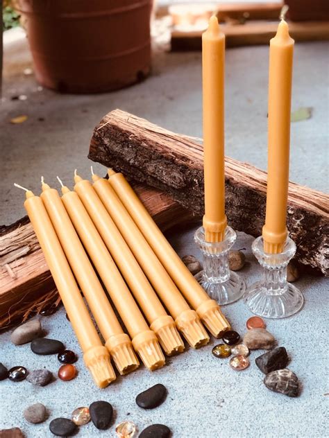 100 Pure Beeswax Taper Candles Set Of 2 Pure Organic Beeswax Etsy