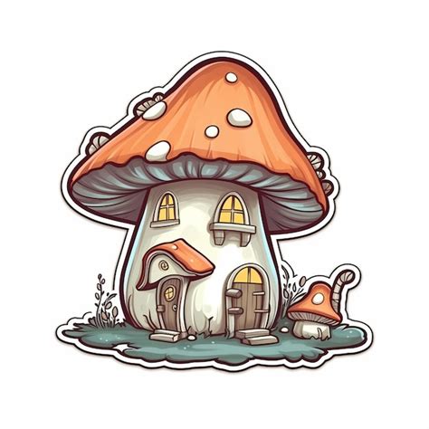 Premium Photo | Mushroom house cartoon style Generative ai