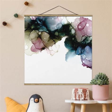 Blumenbogen Mit Gold Stoffbild Mit Posterleisten Als Quadrat Kaufen