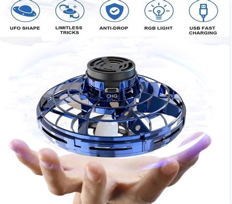 Origineel Tesimai Vliegende Spinner Blauw Met Led Fidget Spinner