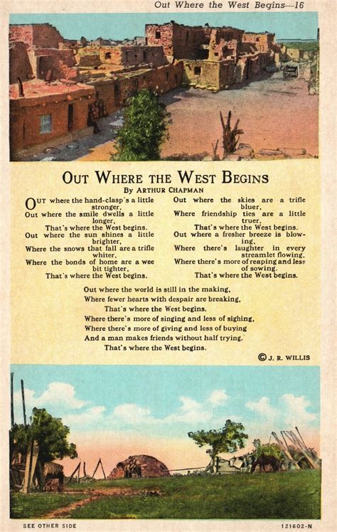 Out Where The West Begins Old West Hopi Pueblo Navajo Home Vintage