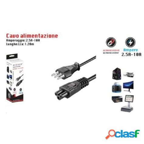 Trade Shop Cavo Alimentazione Spina Italiana Tripolare Mt Presa Pc