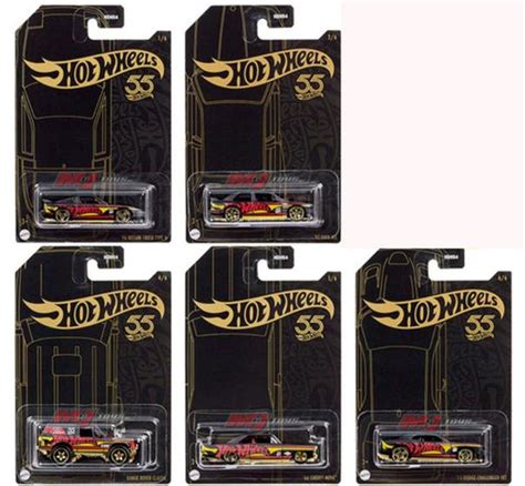Hot Wheels Set 5 Miniaturas Aniversário 55 Anos Mattel HDH54C Carrinho de Brinquedo