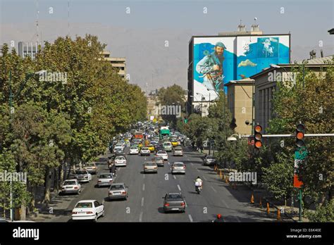 Typical street scene, Tehran, Tehran province, Persia, Iran Stock Photo ...