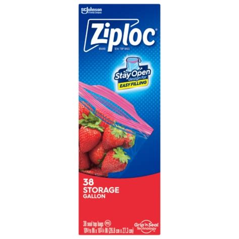 Ziploc Brand Gallon Storage Bags With Grip N Seal Technology 38 Ct