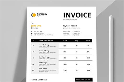 Invoice Template InDesign #374654 - TemplateMonster