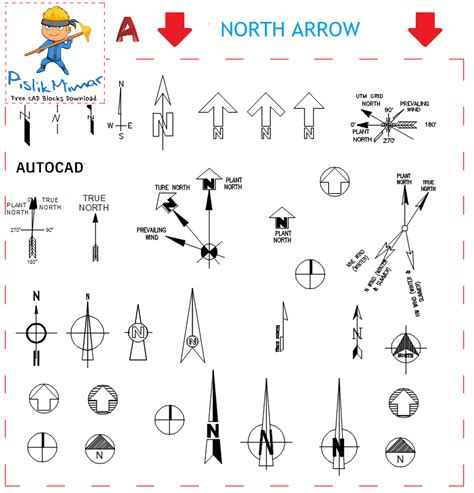 North Arrow Dwg - in AutoCAD Block (130,78 KB)