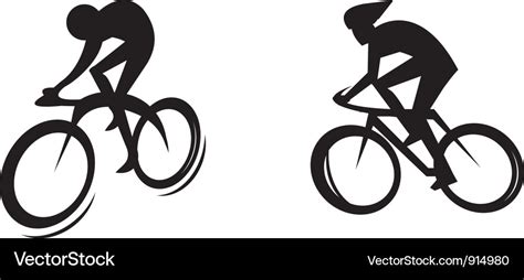 Cyclist silhouette Royalty Free Vector Image - VectorStock