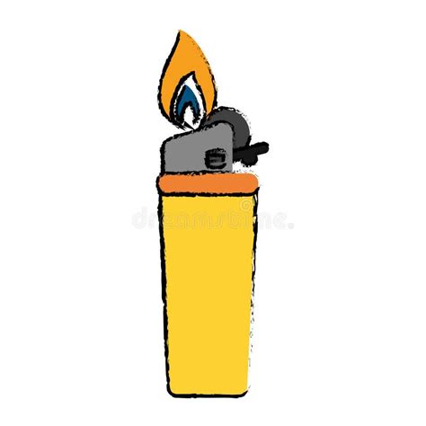 Icono Amarillo De Dibujo De La Llama Del Encendedor De Gas Ilustraci N