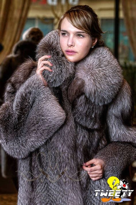 Natalie Portman In Fox Fur Coat By Tweety Raccoon Fur Coat Fantasy