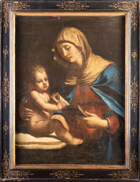 Scuola Bolognese Del Xvii Secolo Madonna Col Bambino Olio Su Tela