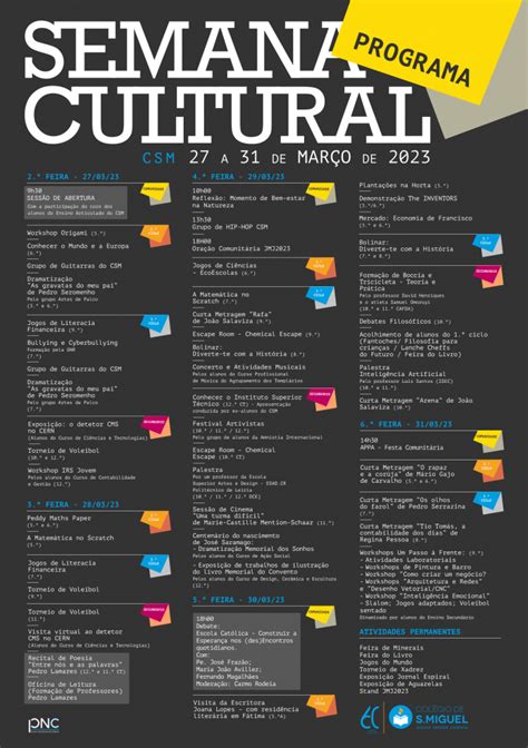 Programa Da Semana Cultural Col Gio De S O Miguel